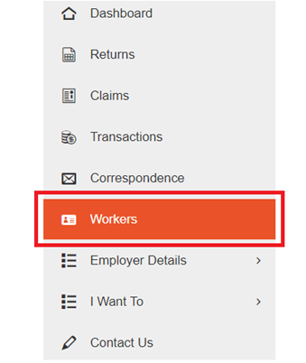 Screenshot of worker tab in employer portal